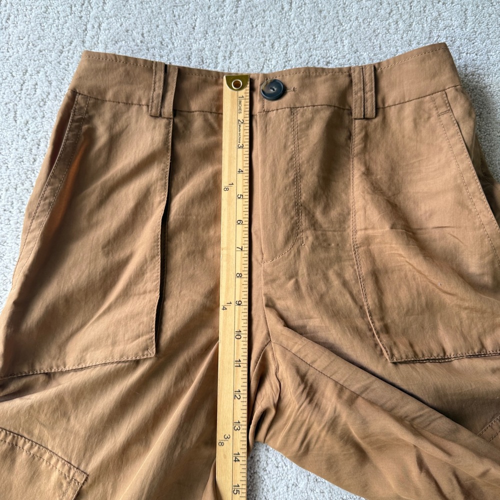 Vince Fluid Cargo Trouser Women 4 Nile Brown Wide Leg Mid Rise V967422108 - Picture 11 of 16